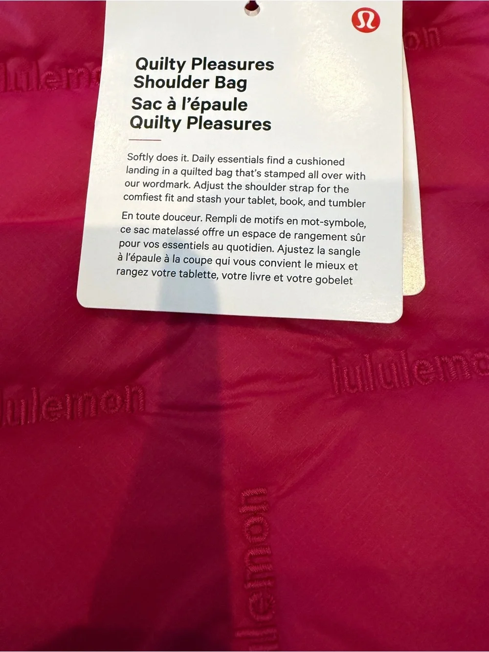 lululemon hot pink tote bag